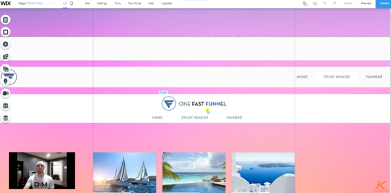 Wix Sticky Header Tutorial - One Minute (2020)